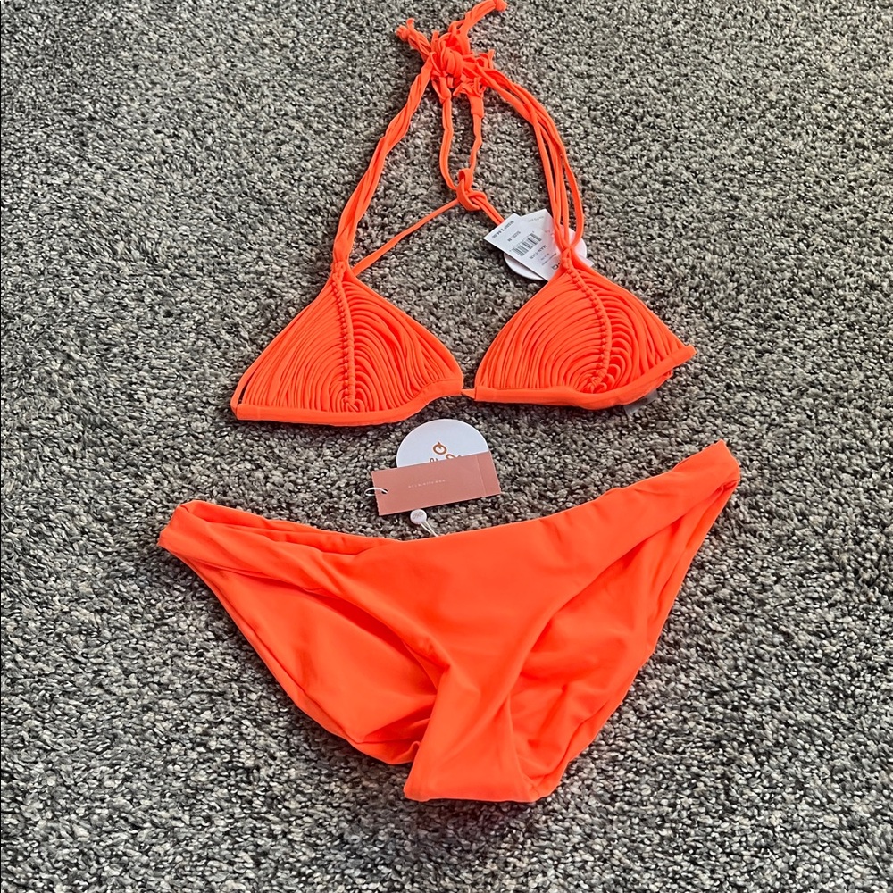 PQ swim Mango Tango Isla bathing suit set top and bottom NWT M and L